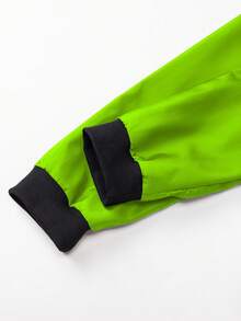 Manfinity Homme Chaqueta casual de manga larga con contraste de color para hombre - Verde Oliva - Ver 7