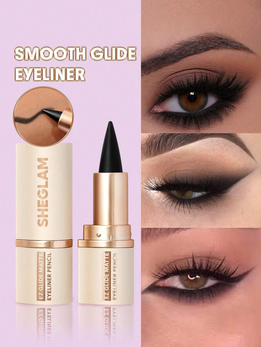 SHEGLAM قلم تحديد العيون غير اللامع من Ez Glide، قلم تحديد العيون الأسود عالي الصبغة، مقاوم للتلطخ، يدوم طويلاً، فائق الدقة، قابل للمزج، ناعم، مكياج عيون القطة، ، هدية عيد الميلاد، محدد العيون الأسود محدد,كحل علامة تجارية جمال مكياج ميكب مستحضرات تجميل للنساء الفتيات مثالي لفصل الشتاء مثالي ل- Y2K أزياء أنيقة هدية حفلة جاهز أفضل لون