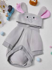 PETSIN 1pc Animal-Themed Cosplay Hooded Sweatshirt Suitable For Dogs And Cats To Wear Outdoors. - Elephant ash - View 7