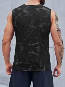 Manfinity Homme Men's Casual Sleeveless Printed Tank Top, Summer - Black - View 2