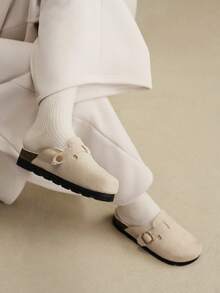 Solecia Retro Thick Sole Closed Toe Mule Slide Sandals For Women, New Design Platform Slip On Casual Shoes Spring Shoes Spring Break Easter For Christmas - Apricot - View 4