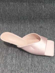 CUCCOO CHICEST Open Toe Heeled Mules Back To School Shoes College Student Shoes Spring Shoes Spring Break Easter For Christmas Valentine's Day Elegant Shoes - Baby Pink - View 12