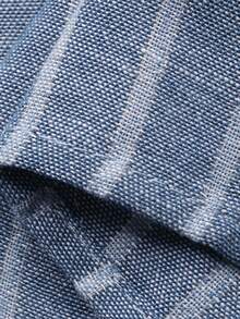 DAZY Women's Casual Striped Double-Breasted Lapel Shirt, Autumn/Winter - Blue - View 7