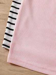 SHEIN Tween Girls' Casual Pink And White Striped Camisole Dress,Multi-Piece Set Summer Bodycon Dress For Kids Vacation Holiday,Kid Dresses Girl Clothes - Multicolor - View 7
