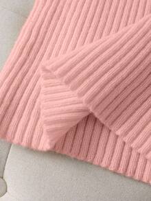 Franclia Women's Solid Color Minimalist Long Sleeve Casual Dress - Pink - View 8