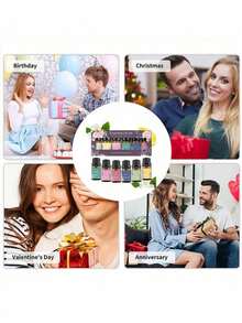 1Set/6pcs Essential Oils, 6*0.34 Oz Suitable For Humidifiers, Aroma Diffusers, DIY Candles - Contains Lily, Jasmine, Lemon, Ocean, Rose, Cherry Blossom - Best Holiday Gift - Multicolor - View 5