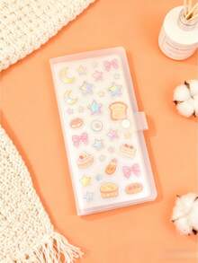 1个20/40卡槽A6透明卡套，3D浮雕贴纸相册剪贴簿用品照片账单整理器，大容量侧插文件夹，适用于办公学校文具文件备忘录收纳，热门系列 - 無色 - 查看 16