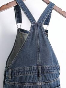 Tween Boys Vintage Washed Denim Overalls & Jumpsuits, Spring/Summer New Arrival, Relaxed Fit Straight Leg Jeans, Comfortable Fabric, Suitable For Casual, School, Work, Party, Holiday Wear - Dark Wash - View 5