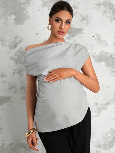 MaterniChic 孕妇纯色休闲衬衫