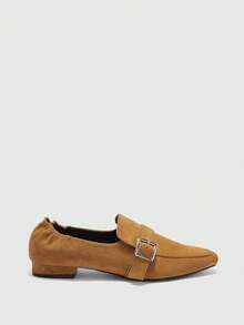 CUCCOO BIZCHIC Women's Buckle Design Casual Fashionable Flat Shoes Valentine's Day - Brown - View 8