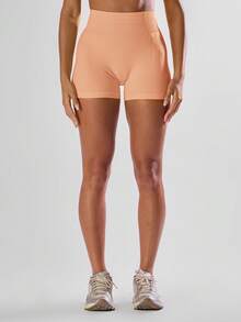 Musera Sport 高腰迷你短裤，舒适透气，适合运动健身、跑步、俱乐部活动、板式网球、网球、匹克球等运动。 - 珊瑚橙 - 查看 2