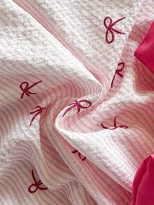 Vintaside Kids 女童优雅印花圆领荷叶袖露背蝴蝶结装饰腰部荷叶边下摆休闲时尚连衣裙，适合度假旅行，夏季穿着 - 粉色 - 查看 7