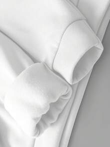 Manfinity Hypemode 宽松男士保暖内衬撞色领长袖Polo衫，翻领设计，适合秋冬季穿着。 - 白色 - 查看 6