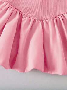 SHEIN Cute Pink Knitted Sleeveless Romper For Baby Girl, Summer - Pink - View 7