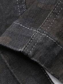 DAZY Women's Washed Silhouette Korean Style Wide Leg Casual Washed Denim Jeans - Grey - View 6