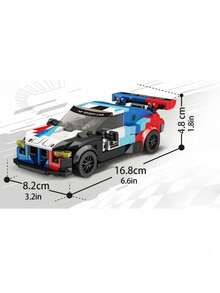 Bloques de construcción de coche de carreras deportivo rojo, blanco y azul (316 piezas) - Piezas operables y kit de neumáticos de TPR para entusiastas - Multicolor - Ver 6