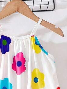 SHEIN Playful Pals 女宝宝韩版时尚休闲可爱条纹印花编织连衣裙，夏季 - 彩色 - 查看 4