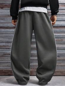 AXEPEAK Men's Contrast Trim Casual Sweatpants - Dark Grey - View 5