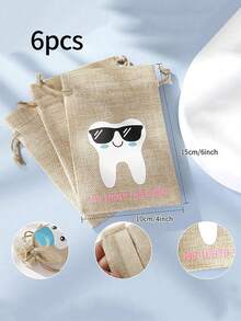 6pcs Tooth Fairy Pouches, Blue & Pink Tooth Fairy Bags, Holiday & Birthday Gift - Multicolor - View 4