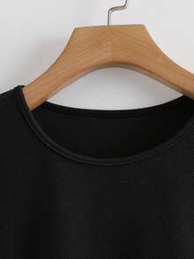 GlowEve 女士新款条纹拼接圆领长袖收腰时尚休闲衬衫 - 藍色 - 查看 4