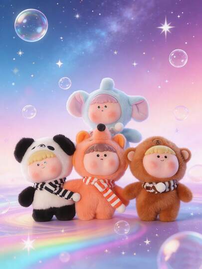 1个爆款非毛绒填充玩具钥匙扣珐琅脸可换娃娃迷你人偶可爱背包钱包配饰女孩卡哇伊礼物