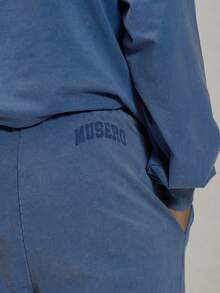 Musero Straight Leg Elasticated Drawstring Waistband Basic Plain Style Tracksuit Co Ord Bottoms Only Winter Essentials - Navy Blue - View 5