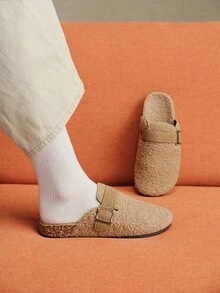 Solecia Giày đế bệt quai mảnh màu kaki, thời trang khi đi làm, mua sắm, ở nhà, đi nghỉ - Màu Khaki - Xem 4