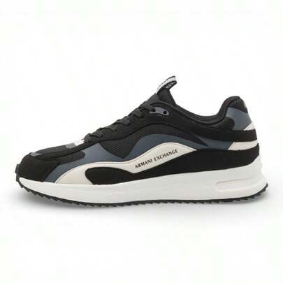  Tenis Armani Exchange Flick para Hombre - Sneakers de Lujo con Paneles de Malla y Gamuza | Calzado Casual Premium Blanco y Gris