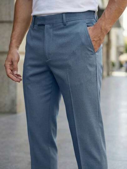 Pantalón de Vestir para Hombre Slim Fit Elegante Casual de Moda para Oficina Trabajo y Uso Diario
