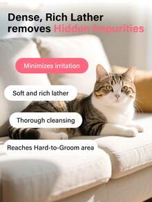 Champú de gato con fragancia - Frescura duradera, fórmula equilibrada en pH y sin lágrimas para un pelaje suave y aroma calmante, cuidado delicado para piel sensible - 150ml - Ver 2
