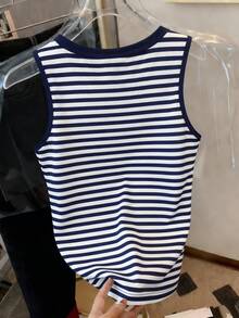 Resyla 女士撞色条纹圆领无袖背心 - 彩色 - 查看 2