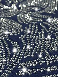 EMERY ROSE Áo thun nữ cỡ lớn, kiểu dáng thường ngày, in chữ, phiên bản giới hạn, họa tiết kim cương, cổ tròn, in hình nghệ thuật. - Màu xanh hải quân - Xem 5