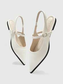 CUCCOO BIZCHIC Women's Comfortable Versatile Pointed Toe Backstrap Shoes, Elegant And Charming Loafers - Beige - View 10