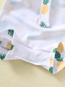 SHEIN 2pcs/Set Lemon Print Unisex Baby Swimsuit With Sun Hat, Summer Beach/Pool Vacation Outfit - Multicolor - View 8