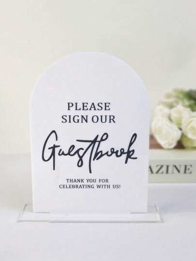 1PC/2PCS Oversized Arched Acrylic Welcome Sign Wedding Guest Book Sign, Wedding Decor
