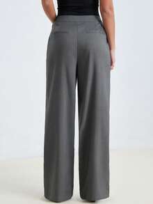 Aveloria Modichic Fashionable And Versatile, With A Daily Commuting Design. A Versatile Casual Grey Commuting Style Straight-Leg Long Pants, Women's Pants. - Grey - View 2