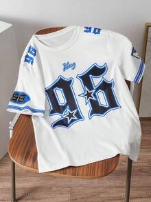 Manfinity Joysei Camiseta de manga corta de cuello redondo para hombre, de moda y adecuada para el verano - Multicolor - Ver 2