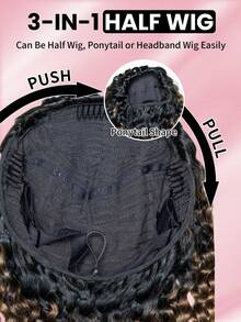 QUICK WEAR 9am Hair Store Wear Go Half Wig Pre-Styled Water Wave Ombre Brown Wig With Black Roots Flexible Fit 3 In 1 Half Wig With Drawstring Natural Hairline Seamless Beginner Friendly Wear And Go Glueless Human Hair Wig Pre-Plucked Hairline 180% Density 16-28 - S1B/4/30A - View 7