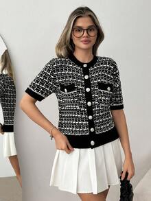 SHEIN Off Shoulder Ribbed Knit Two Pieces Set Women Flare Pants Matching Sweater Outfit Elegant Slim Fit Winter Lounge Co Ord - Black - View 4