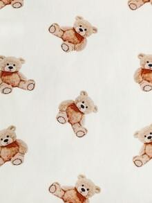 SHEIN 6件套女婴休闲可爱舒适冰淇淋标语印花短袖上衣和短裤套装，适合春夏外出和日常穿着 - 彩色 - 查看 6