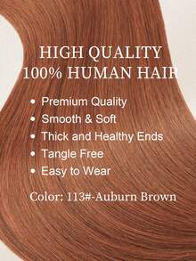 60pcs Tape In Hair Extensions 100% Human Hair #113 Auburn Brown Straight Style In 14-22 Inch Lengths Extensions Silky Seamless Invisible Top Quality Thick Ends Healthy Human Hair Extensions For Thin Hair And Salon Use - S113# - View 6