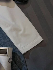 SHEIN EZwear 秋季新款宽松圆领斜肩荷叶边下摆印花长袖性感不对称肩套头T恤（女款） - 彩色 - 查看 5