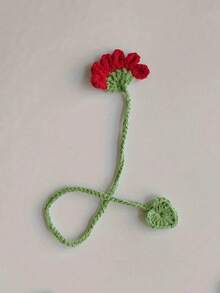 1个手工钩织花朵书签，手工雏菊和向日葵书签，独特的阅读配件，送给爱书人的完美礼物，家居装饰和办公用品，一套1个 - 彩色 - 查看 3