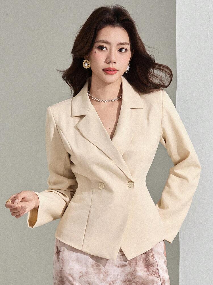 Women's Elegant Solid Color Blazer Jacket, Spring/Summer