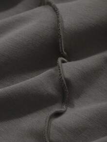 FRIFUL Women's Loose Cropped Sweatshirt With Ruffle Hem, Grey, Spring Apparel - Grey - View 8