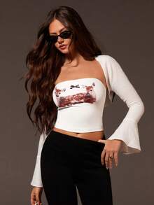 Athîral 女士长袖修身鹿纹休闲两件套 - 彩色 - 查看 1