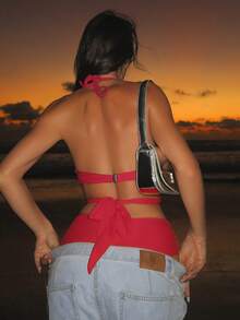 Swim SXY 纯色比基尼套装，适合海滩度假 - 紅色 - 查看 5