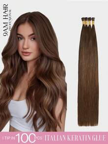 22inch 100PCS I Tips Hair Extensions Real Human Hair Easy To Style Long Straight Itip Human Hair Extensions Add Length Pre Bonded Extensions Remy Hair For Women - Multicolor - View 12
