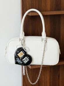 Joivida Cute Double Heart Photo Keychain | 1-Inch Durable Plastic Card Holder With Split Ring | Perfect CP Gift For Fans, Friends, Idol Lovers - Multicolor - View 2