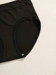 NudeFit 3pcs/Set Women's Seamless Solid Color Comfortable Panties - Black - View 3